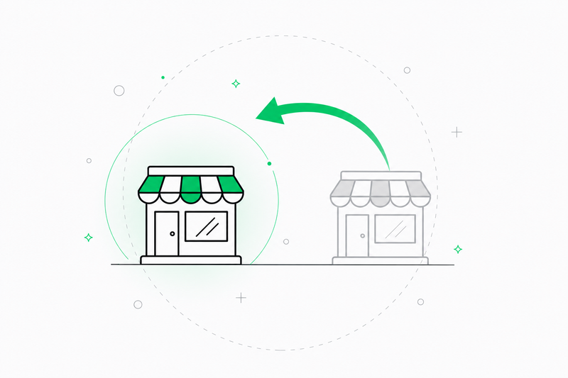 Split-screen illustration of ChatGPT recommending a competitor's Shopify store while another store with broken schema and weak entity signals is left out of the answer
